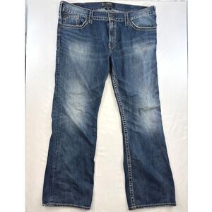 Silver Jeans Zac Flap 30x32 Western Men's Denim Thick Stitching Cowboy 42x34